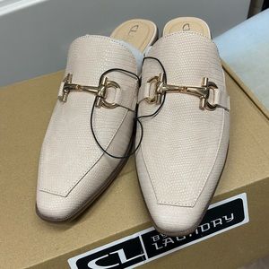 Cream 8.5 slide on mules